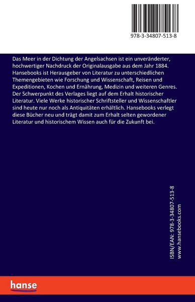 Produktbild: Das Meer in der Dichtung der Angelsachsen