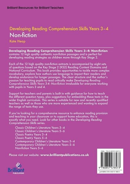 Produktbild: Developing Reading Comprehension Skills Years 3-4