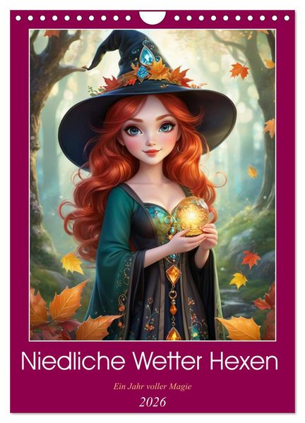Produktbild: Niedliche Wetter Hexen (Wandkalender 2026 DIN A4 hoch), CALVENDO Monatskalender