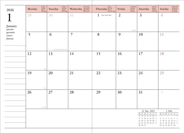 MARK'S 2025/26 Taschenkalender, A6 Colors // Purple