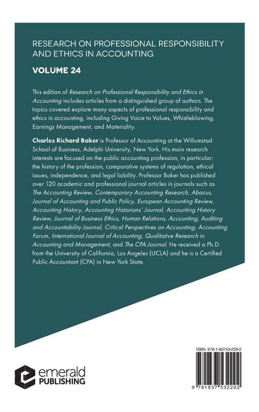 Produktbild: Research on Professional Responsibility and Ethics in Accounting