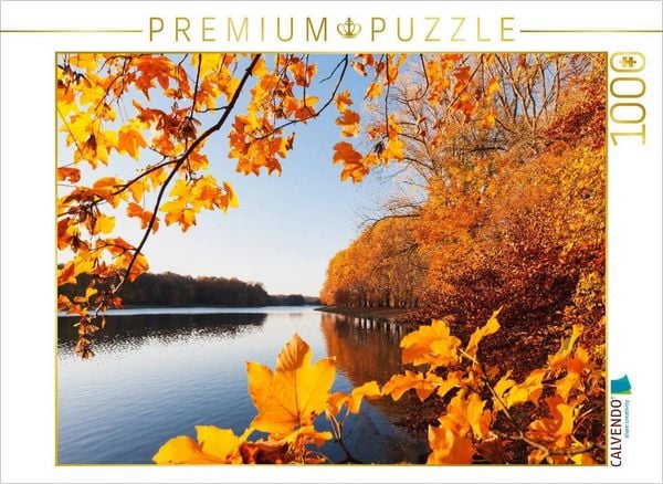 CALVENDO Puzzle Köln Decksteiner Weiher in wunderbaren Herbstfarben | 1000 Teile Lege-Größe 64x48cm Foto-Puzzle für glückliche Stunden