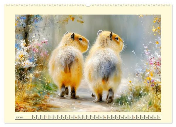 Produktbild: Capybaras. Zarte Momente zwischen Wasser und Wiesen (Wandkalender 2027 DIN A2 quer), CALVENDO Monatskalender