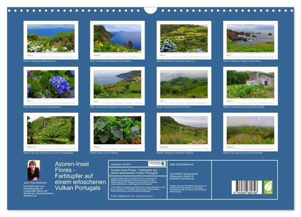 Produktbild: Azoren-Insel Flores - Farbtupfer auf einem erloschenen Vulkan Portugals (Wandkalender 2027 DIN A3 quer), CALVENDO Monatskalender