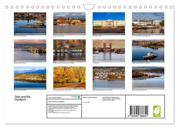 Produktbild: Oslo and the Oslofjord (Wall Calendar 2027 DIN A4 landscape), CALVENDO 12 Month Wall Calendar