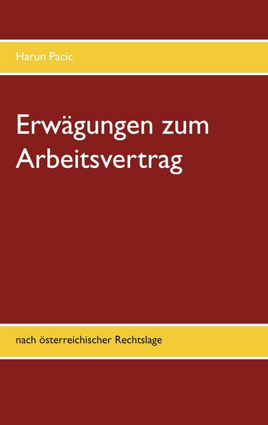 Produktbild: Erw&auml;gungen zum Arbeitsvertrag