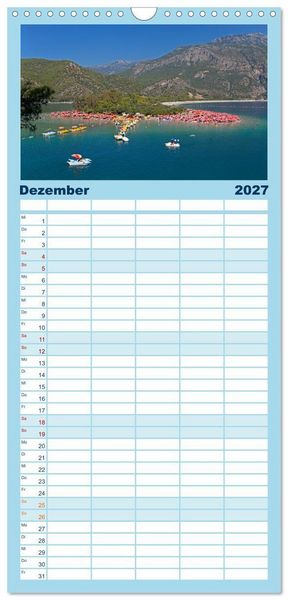Produktbild: Familienplaner 2027 - Sommer an der T&uuml;rkischen &Auml;g&auml;is mit 5 Spalten (Wandkalender, 21 x 45 cm) CALVENDO