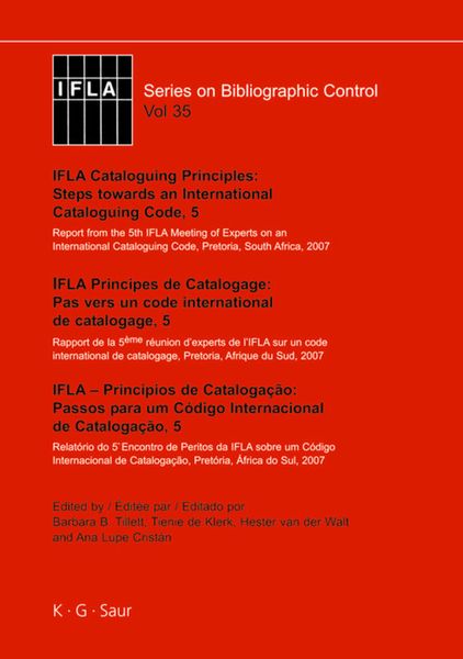 Produktbild: IFLA Cataloguing Principles: Steps towards an International Cataloguing Code, 5