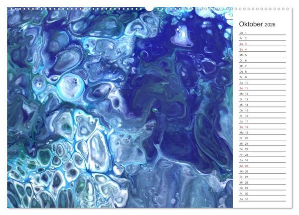 Produktbild: Abstract World - abstrakte Kunst in Acrylflie&szlig;technik (Wandkalender 2026 DIN A2 quer), CALVENDO Monatskalender
