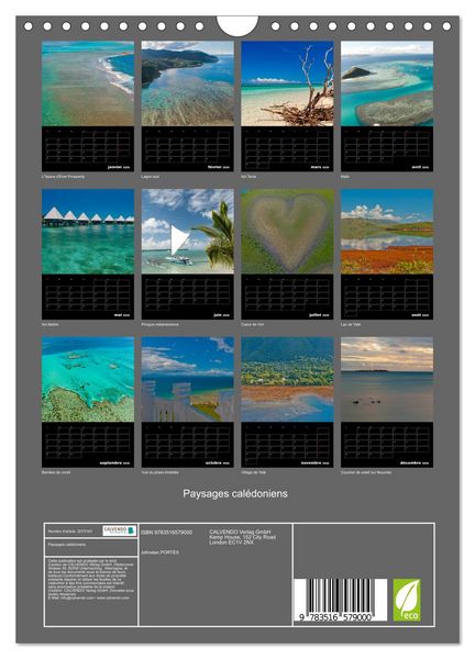 Produktbild: Paysages cal&eacute;doniens (Calendrier mural 2026 DIN A4 horizontal), CALVENDO calendrier mensuel