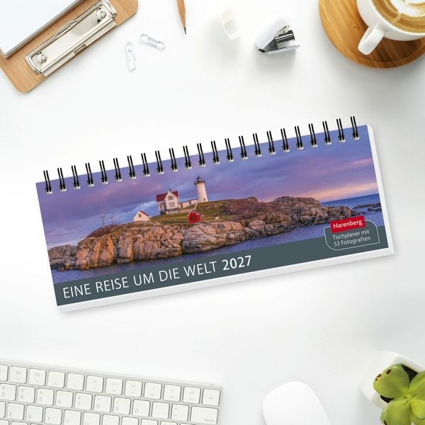 Produktbild: Eine Reise um die Welt Premium-Tischplaner 2027 - Wochenkalender mit 53 Fotografien