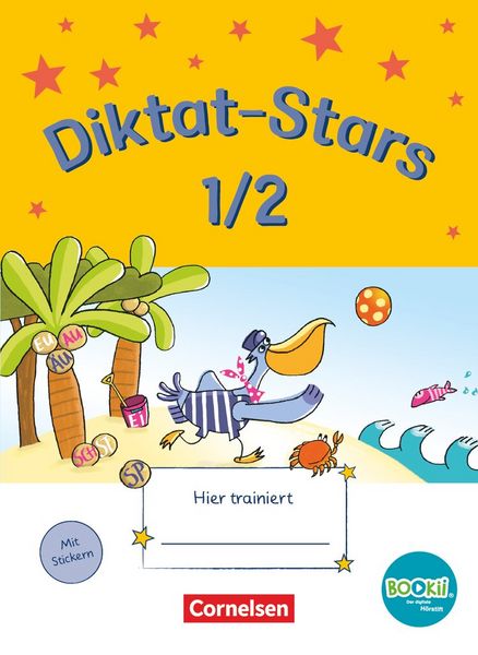 Produktbild: Diktat-Stars - BOOKii-Ausgabe - 1./2. Schuljahr. &Uuml;bungsheft mit L&ouml;sungen