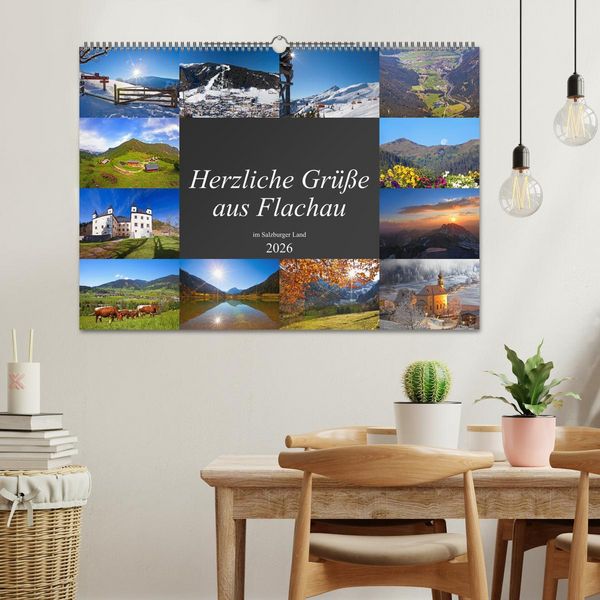 Produktbild: Herzliche Gr&uuml;&szlig;e aus Flachau (Wandkalender 2026 DIN A2 quer), CALVENDO Monatskalender