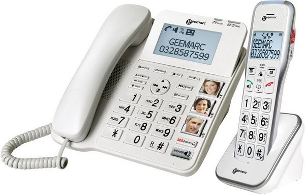 Produktbild: Geemarc AMPLIDECT 595 COMBI Schnurgebundenes Seniorentelefon Anrufbeantworter, Freisprechen, Optische Anrufsignalisierung, f&uuml;