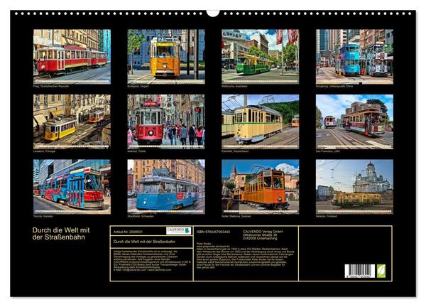 Produktbild: Durch die Welt mit der Stra&szlig;enbahn (Wandkalender 2026 DIN A2 quer), CALVENDO Monatskalender