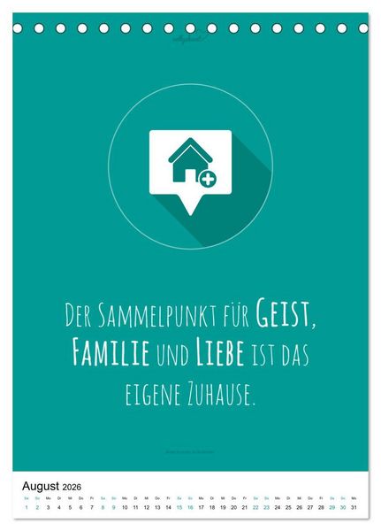Produktbild: vollgeherzt: Der besondere Kalender f&uuml;r Bauherren mit motivierenden Hausbauzitaten (Tischkalender 2026 DIN A5 hoch), CALVENDO Monatskalender