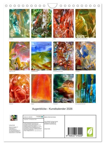 Produktbild: Augenblicke - Kunstkalender 2026 (Wandkalender 2026 DIN A4 hoch), CALVENDO Monatskalender