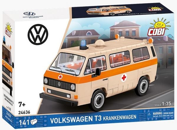 Produktbild: COBI 24636 - VW Volkswagen T3 Krankenwagen, Bausatz 1:35, 141 Klemm