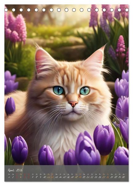 Produktbild: S&uuml;&szlig;e flauschige Katzen (Tischkalender 2026 DIN A5 hoch), CALVENDO Monatskalender