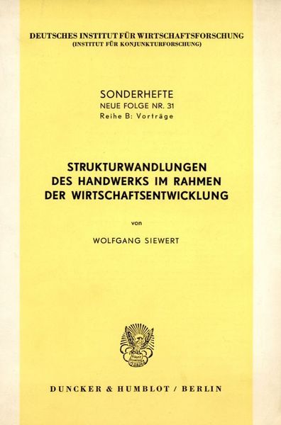 Produktbild: Strukturwandlungen des Handwerks im Rahmen der Wirtschaftsentwicklung.