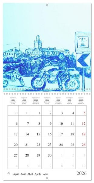 Produktbild: The passion of motorcycling - sketches of freedom (Wall Calendar 2026 12 &times; 12 Inch) CALVENDO 12 Month Wall Calendar