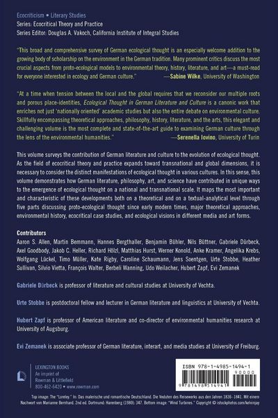 Produktbild: Ecological Thought in German Literature and Culture