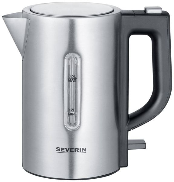 Severin WK 3647 Wasserkocher BPA-frei Edelstahl, Schwarz Fassungsvermögen: 0.5l