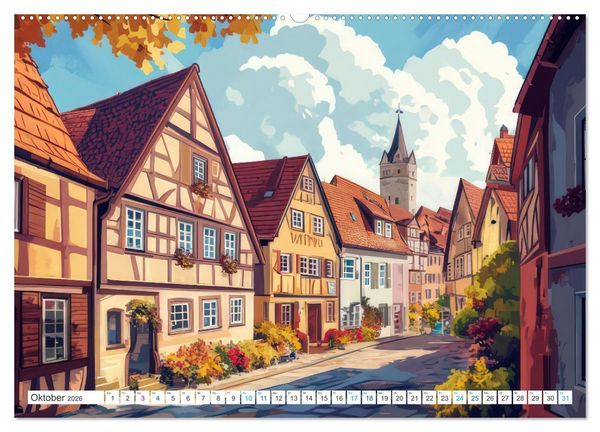 Produktbild: Europas Charme (hochwertiger Premium Wandkalender 2026 DIN A2 quer), Kunstdruck in Hochglanz