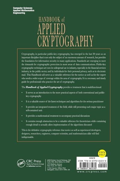 Produktbild: Handbook of Applied Cryptography