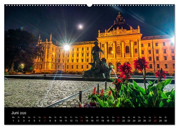 Produktbild: M&uuml;nchen bei Nacht (hochwertiger Premium Wandkalender 2026 DIN A2 quer), Kunstdruck in Hochglanz