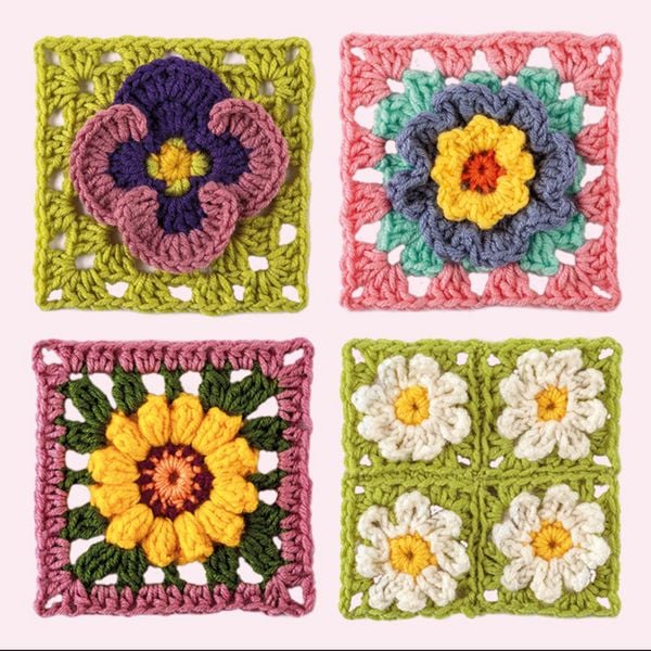 Produktbild: Granny Square Blumen H&auml;kel-Karten (Deutsche Ausgabe)