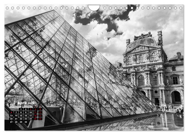 Produktbild: Paris-Impressionen in Schwarz-Wei&szlig; (Wandkalender 2026 DIN A4 quer), CALVENDO Monatskalender