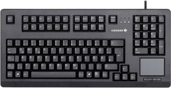 CHERRY Touchboard G80-11900 USB Tastatur Deutsch, QWERTZ Schwarz Integriertes Touchpad, Maustasten, 19' Anwendungen