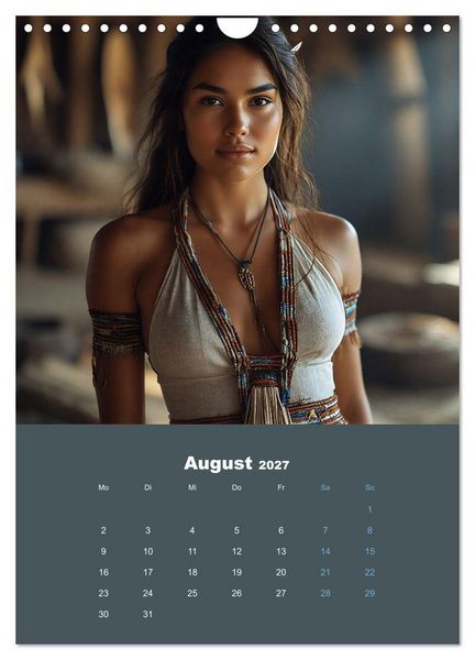 Produktbild: Indianische Sch&ouml;nheiten Kalender: Sinnliche Glamour Frauen in KI Kunst (Wandkalender 2027 DIN A4 hoch), CALVENDO Monatskalender