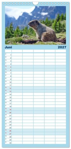 Produktbild: Familienplaner 2027 - Kanadas Westen - Berge und Wasser mit 5 Spalten (Wandkalender, 21 x 45 cm) CALVENDO
