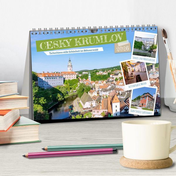 Produktbild: Cesky Krumlov. Tschechiens stille Sch&ouml;nheit im B&ouml;hmerwald (Tischkalender 2026 DIN A5 quer), CALVENDO Monatskalender