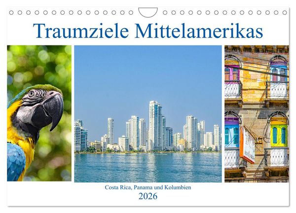 Produktbild: Traumziele Mittelamerikas - Costa Rica, Panama und Kolumbien (Wandkalender 2026 DIN A4 quer), CALVENDO Monatskalender