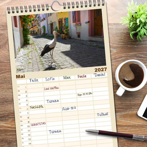 Produktbild: Familienplaner 2027 - Frankreichs idyllische D&ouml;rfer mit 5 Spalten (Wandkalender, 21 x 45 cm) CALVENDO