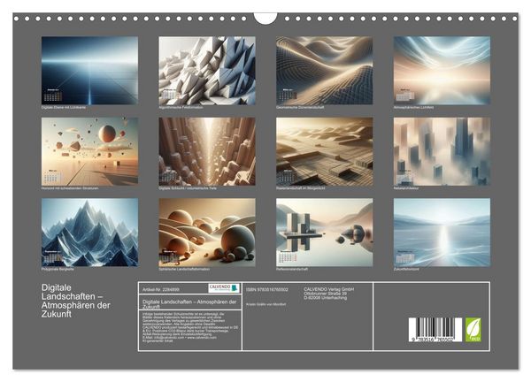 Produktbild: Digitale Landschaften &ndash; Atmosph&auml;ren der Zukunft (Wandkalender 2027 DIN A3 quer), CALVENDO Monatskalender