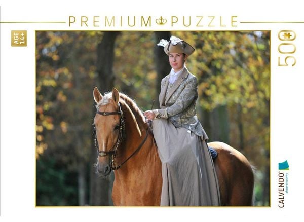 CALVENDO Puzzle Fürstliche Hofreitschule Bückeburg - Lusitano | 500 Teile Lege-Größe 48 × 36 cm Foto-Puzzle für Erwachsene