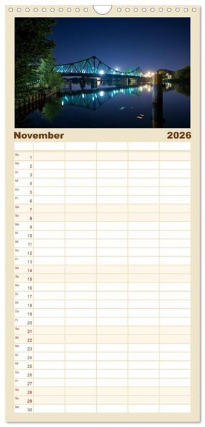 Produktbild: Familienplaner 2026 - Berlin zwischen Tag und Nacht mit 5 Spalten (Wandkalender, 21 x 45 cm) CALVENDO