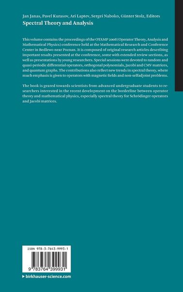 Produktbild: Spectral Theory and Analysis