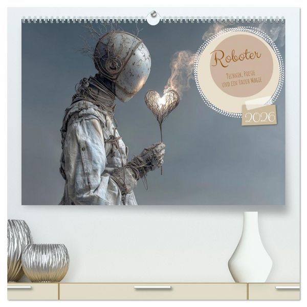 Produktbild: Roboter &ndash; Technik, Poesie und ein Hauch Magie (hochwertiger Premium Wandkalender 2026 DIN A2 quer), Kunstdruck in Hochglanz