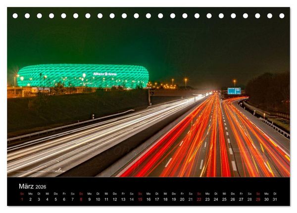 Produktbild: M&uuml;nchen bei Nacht (Tischkalender 2026 DIN A5 quer), CALVENDO Monatskalender