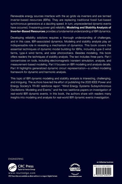 Produktbild: Modeling and Stability Analysis of Inverter-Based Resources