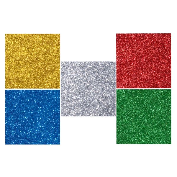 Produktbild: folia Moosgummi Glitter selbstklebend mehrfarbig 20x29cm 5 Blatt