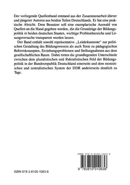 Produktbild: Bildungspolitik in Deutschland 1945&ndash;1990