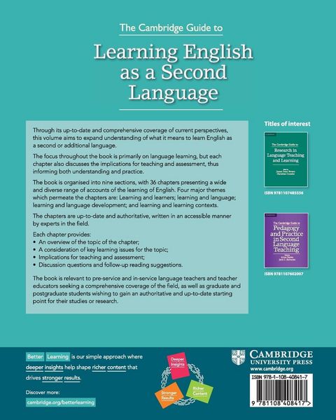 Produktbild: The Cambridge Guide to Learning English as a Second Language