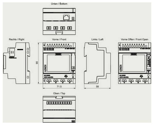 Produktbild: Siemens 6ED1052-1MD08-0BA3 SPS-Steuerungsmodul 24 V/DC, 12 V/DC