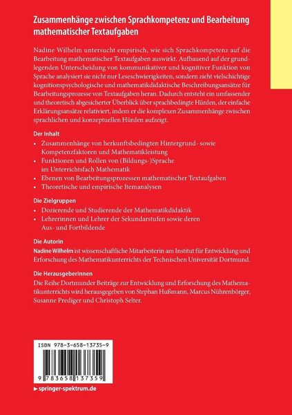 Produktbild: Zusammenh&auml;nge zwischen Sprachkompetenz und Bearbeitung mathematischer Textaufgaben